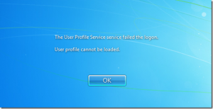 The User Profile Service failed the logon error message